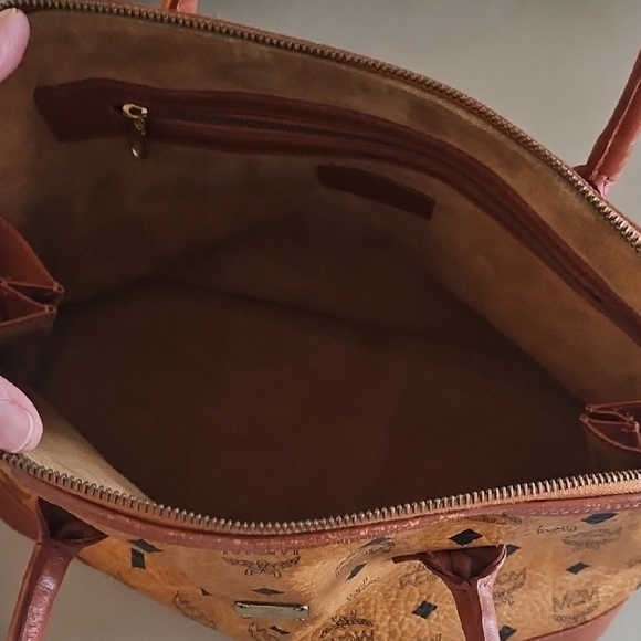 MCM Cognac Visetos Satchel Great Condition 16x10 - Picture 3 of 9